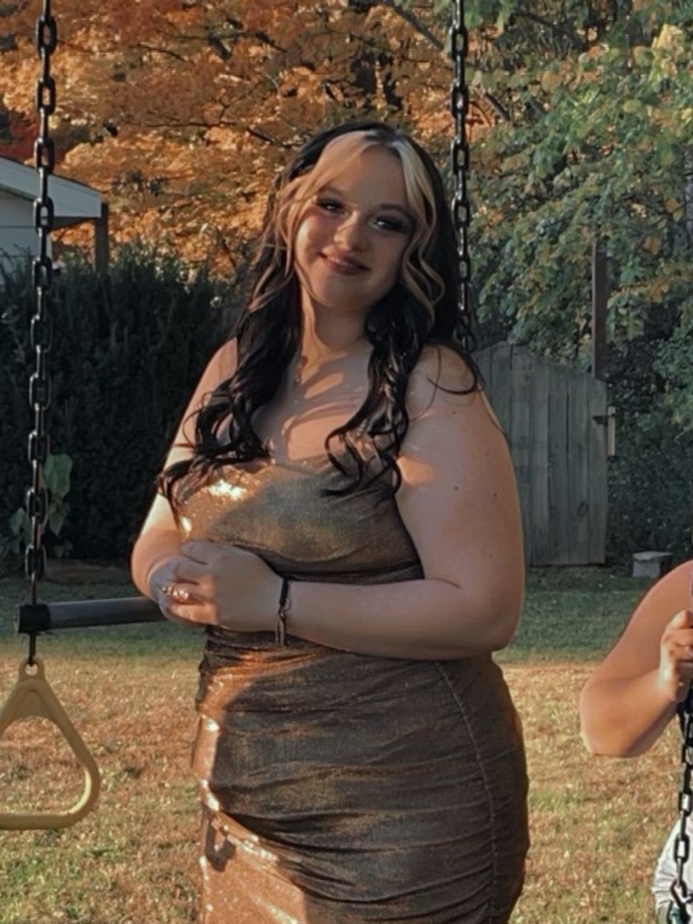 Jump Metallic Bronze Mini Dress with Shimmer